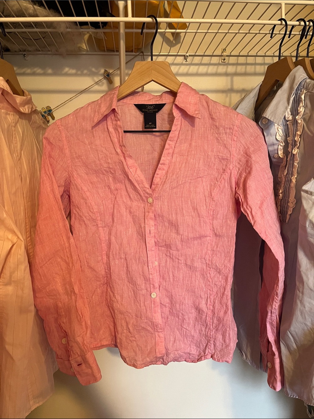 Brooks Brothers Light Pink Linen Button-Down Shirt